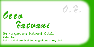 otto hatvani business card